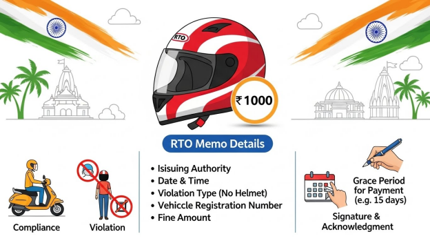 Gujarat RTO New Rules 2026: Helmet Fine List & How to Check Surat E-Challan Status